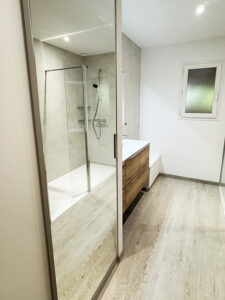 Réalisation Aqua’Rénov : après rénovation de salle de bains à Basse-Goulaine